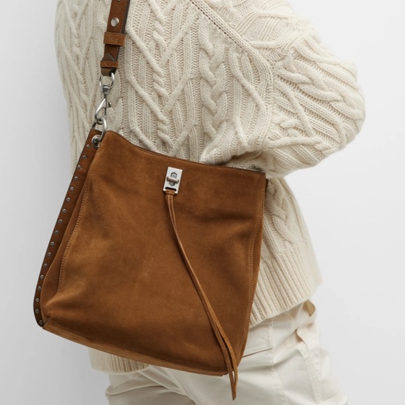 Rebecca Minkoff Whiskey Equestrian 
Darren Studded Suede Leather Shoulder Bag - Picture 2 of 16